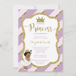 リトルプリンセスベビーシャワー招待状フェイクグリッター 招待状