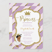 リトルプリンセスベビーシャワー招待状フェイクグリッター 招待状 (正面/裏面)