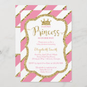 リトルプリンセスベビーシャワー招待状フェイクグリッター 招待状 (正面/裏面)