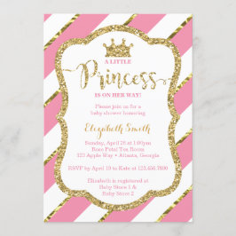 リトルプリンセスベビーシャワー招待状フェイクグリッター 招待状
