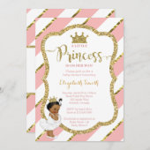 リトルプリンセスベビーシャワー招待状フェイクグリッター 招待状 (正面/裏面)