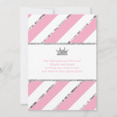 リトルプリンセスベビーシャワー招待状フェイクグリッター 招待状 (裏面)