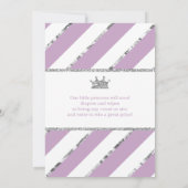 リトルプリンセスベビーシャワー招待状フェイクグリッター 招待状 (裏面)