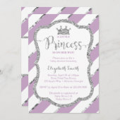 リトルプリンセスベビーシャワー招待状フェイクグリッター 招待状 (正面/裏面)
