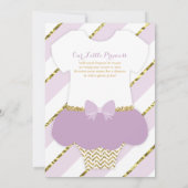リトルプリンセスベビーシャワー招待状フェイクグリッター 招待状 (裏面)