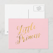 リトルプリンセス名言 偽のゴールド箔 グリッター ピンク ポストカード (正面/裏面)