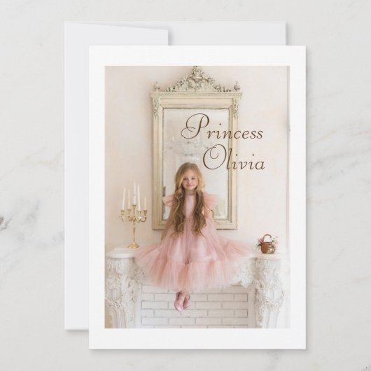 リトルプリンセス子供の誕生日パーティの招待状 招待状 (裏面)