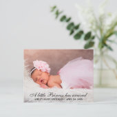 リトルプリンセス新生児写真の発表 案内ポストカード (スタンド正面)