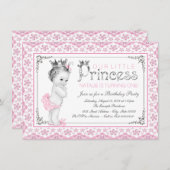 リトルプリンセス最初の誕生日パーティー 招待状 (正面/裏面)