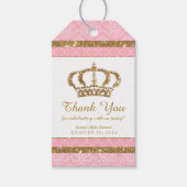 リトルプリンセス王室のピンク金ゴールドメッセージカード ギフトタグ (正面)