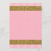 リトルプリンセス王室のピンク&金ゴールドベビーの願い アドバイスカード (裏面)