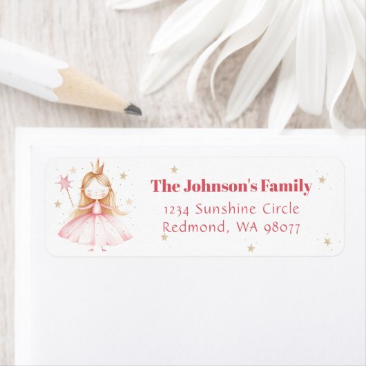 リトルプリンセス誕生日パーティー ラベル (インサイチュ)