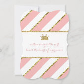 リトルプリンセス誕生日招待状インピンク&金ゴールド 招待状 (裏面)