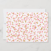 リトルプリンセス誕生日招待状-ピンクと金ゴールド 招待状 (裏面)