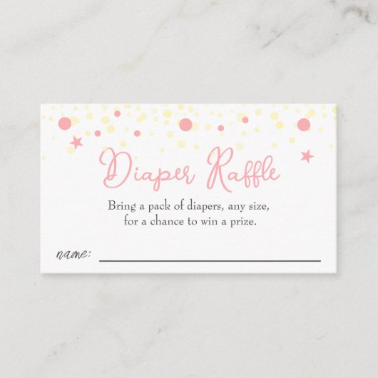 リトルプリンセス赤ちゃんシャワーおむつリクエスト エンクロージャーカード (正面)