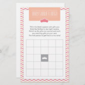 リトルプリンセス赤ちゃんシャワービンゴゲームカード 便箋 (正面/裏面)