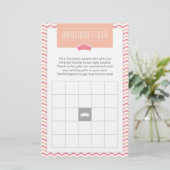 リトルプリンセス赤ちゃんシャワービンゴゲームカード 便箋 (スタンド正面)