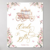 リトルプリンセス赤面ピンクフローラカードとギフト ポスター (正面)