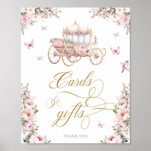 リトルプリンセス赤面ピンクフローラカードとギフト ポスター (正面)