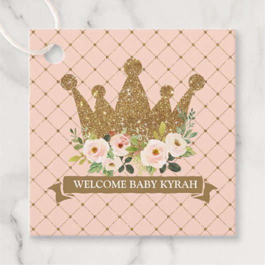 リトルプリンセス赤面フローラベビーシャワー フェイバータグ (正面)