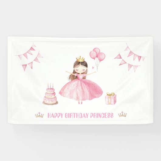 リトルプリンセス1歳の誕生日パーソナライズドバナー 横断幕 (横)