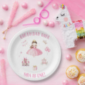 リトルプリンセス1歳の誕生日紙皿 女の子 ペーパープレート (パーティー)