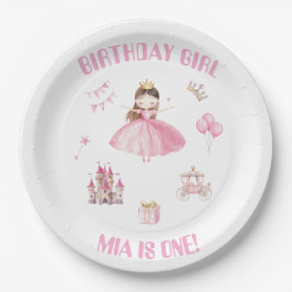 リトルプリンセス1歳の誕生日紙皿 女の子 ペーパープレート