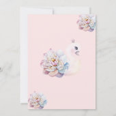 リトルプリンセス、スワン、フラワーズピンクベイビーシャワー 招待状 (裏面)