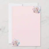 リトルプリンセス スワン フローラルピンク ベビーシャワー 招待状 (裏面)