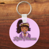 "リトルプリンセス"ダークヘア&スキン薄紫キーチェーン キーホルダー (正面)