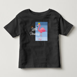 リトルプリンセス ピンク フラミンゴ デザイン - 幼児用 ファイン トドラーTシャツ
