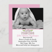 リトルプリンセス・ベビーガール誕生のお知らせ 案内状 (正面/裏面)