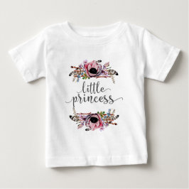 リトルプリンセス | ボヘミアンチック フラワー ベビーガール チュチュ ベビーTシャツ