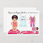 "リトルプリンセス"紙人形パーティーはがき ポストカード (正面/裏面)