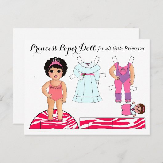 "リトルプリンセス"紙人形パーティーはがき ポストカード (正面/裏面)