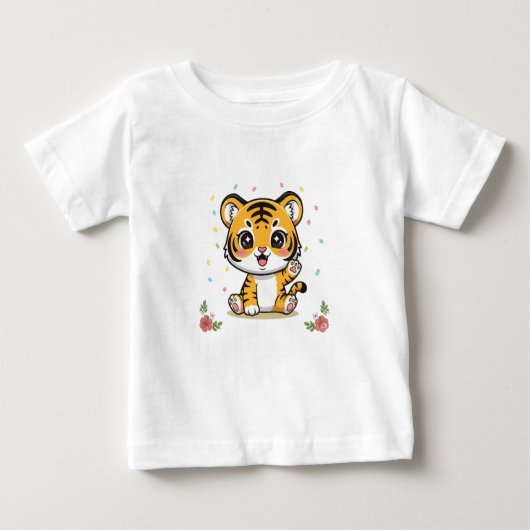 リトルプリ | 可愛い虎の子 ベビーTシャツ (正面)