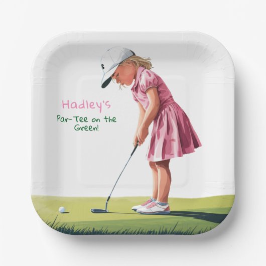 リトルプロインピンク:緑の誕生日 ペーパープレート (正面)