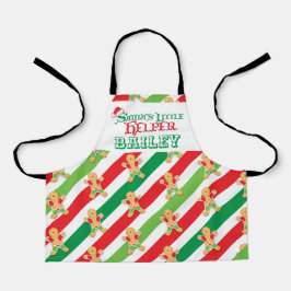 リトルヘルパーベーキングジンジャーブレッドマン赤緑 エプロン