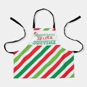 リトルヘルパーベーキング赤緑ストライプ色 エプロン (正面)