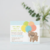 リトルベアと風船の誕生日パーティーの招待 招待状 (スタンド正面)