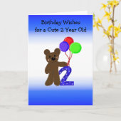 リトルベアの2歳の誕生日 カード (黄色い花)