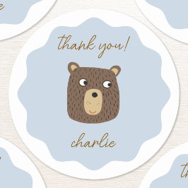 リトルベアカブパーソナライズされたありがとう ラウンドシール
