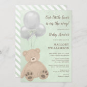 リトルベアカブベビーシャワー招待状 招待状 (正面/裏面)