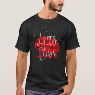 リトルベアクリスマスパジャマレッドチェック柄バッファローマット Tシャツ