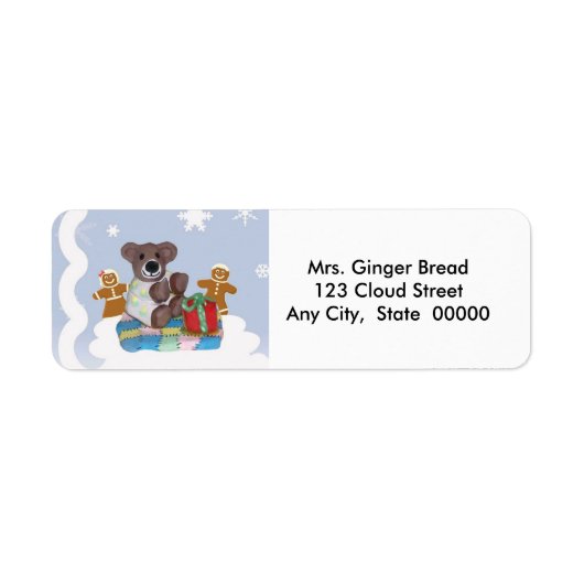 リトルベアクリスマス差出人住所ラベル ラベル (正面)