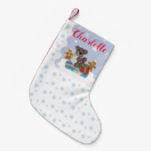 リトルベアクリスマパーソナライズされたスストッキング スモールクリスマスストッキング (正面 (吊り時))