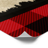 リトルベアフランネルランバージャックウェルカムサイン ポスター (角)