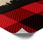 リトルベアフランネルランバージャックウェルカムサイン ポスター (角)