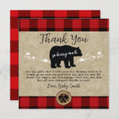 リトルベアフランネルランバージャックサンキューカード サンキューカード (正面/裏面)