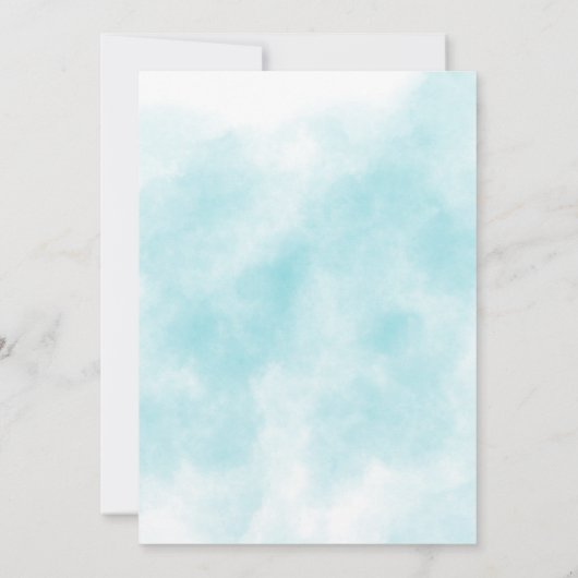 リトルベアプリンスブルー花男の赤ちゃんシャワー 招待状 (裏面)